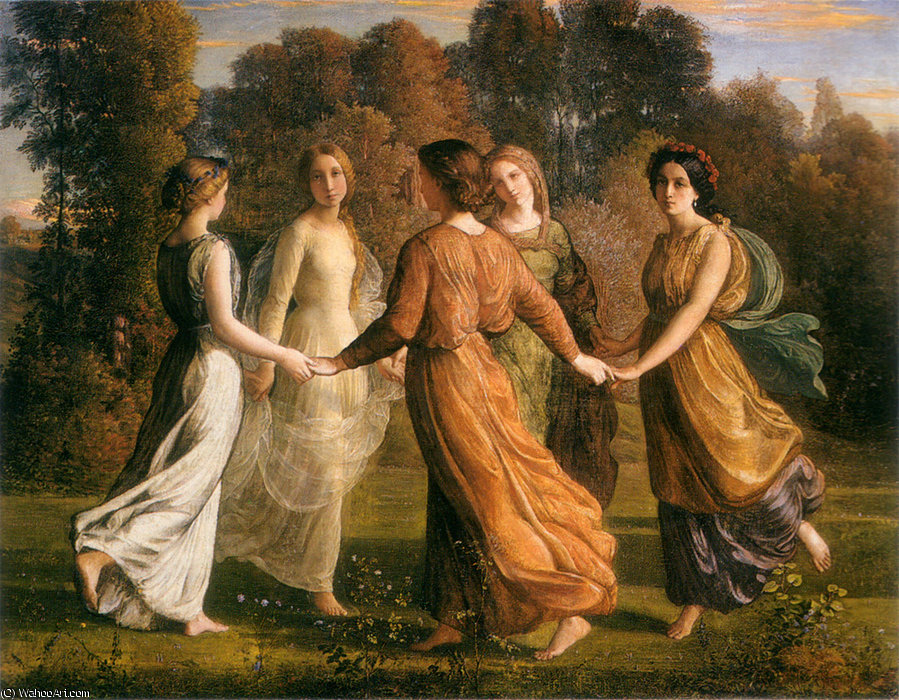 Wikioo.org - The Encyclopedia of Fine Arts - Painting, Artwork by Anne François Louis Janmot - Le poeme de l ame 13 rayons de soleil