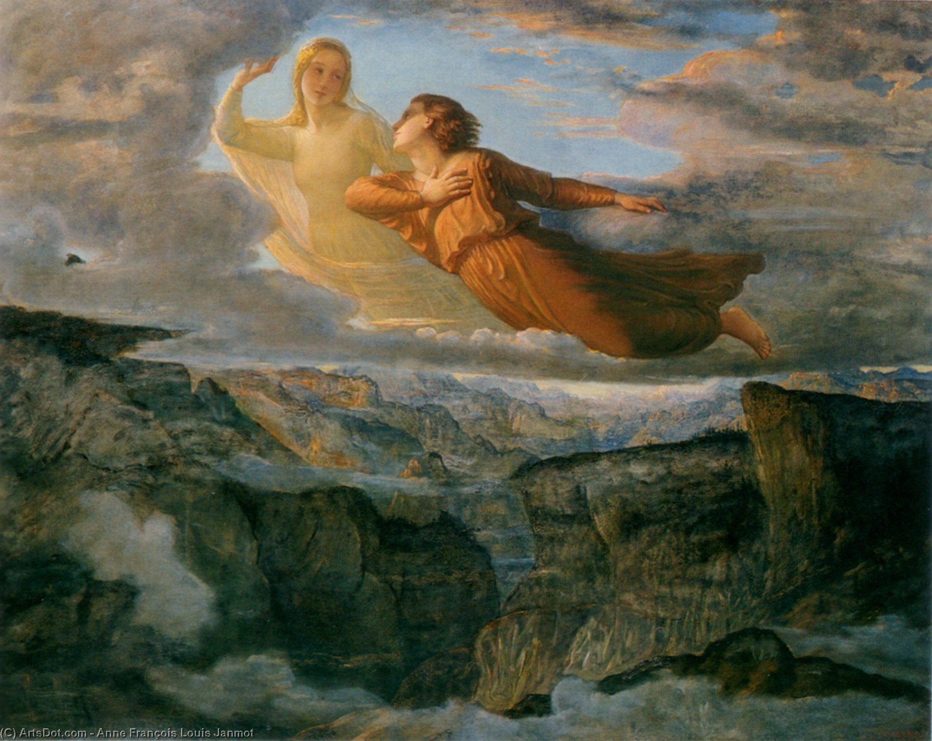 Wikioo.org – L'Encyclopédie des Beaux Arts - Peinture, Oeuvre de Anne François Louis Janmot - Le poeme de l ame 17 l idéale