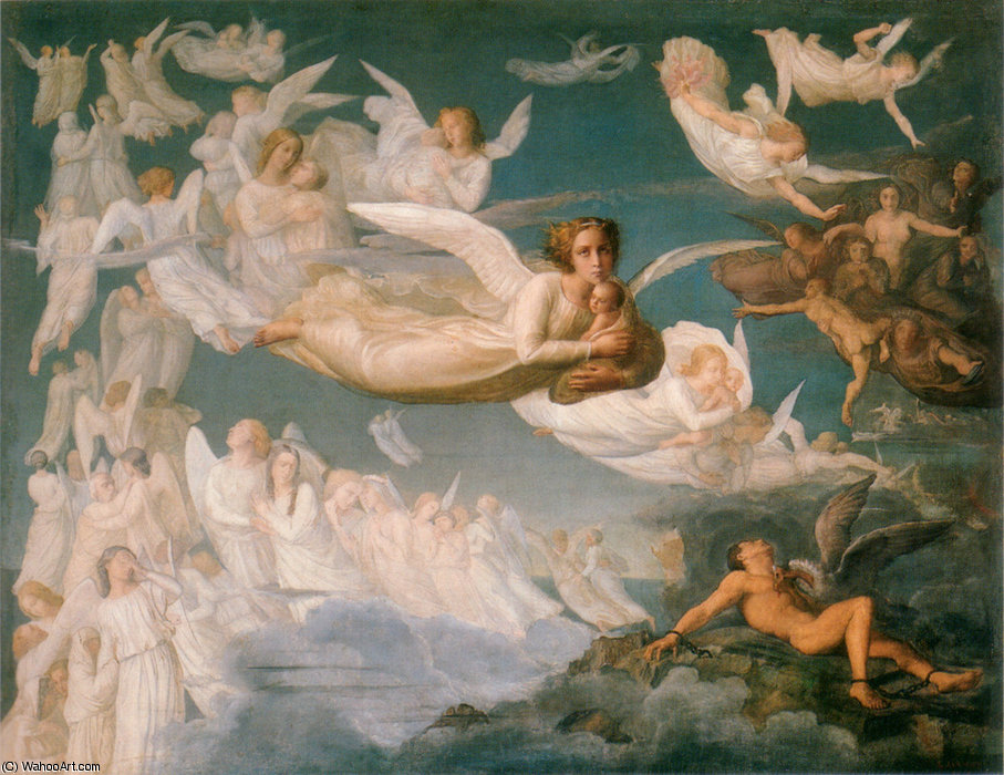Wikioo.org – L'Enciclopedia delle Belle Arti - Pittura, Opere di Anne François Louis Janmot - Le Poème de l ame 2 Le Passage des ames