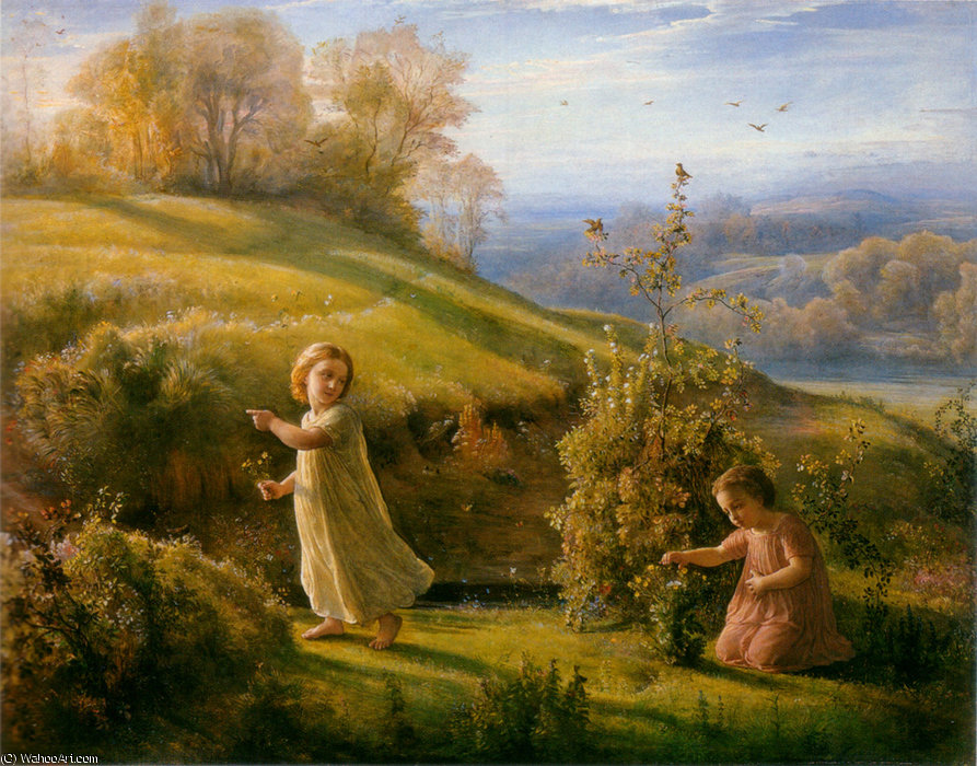 Wikioo.org – L'Encyclopédie des Beaux Arts - Peinture, Oeuvre de Anne François Louis Janmot - Le Poème de l ame 4 le printemps