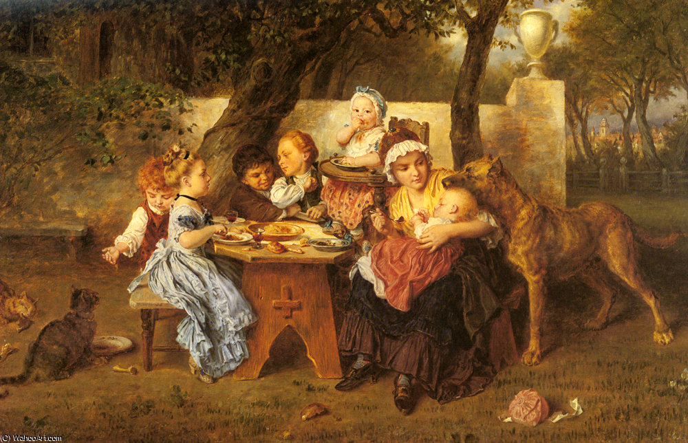 Wikioo.org - The Encyclopedia of Fine Arts - Painting, Artwork by Ludwig Knaus - The birthday party