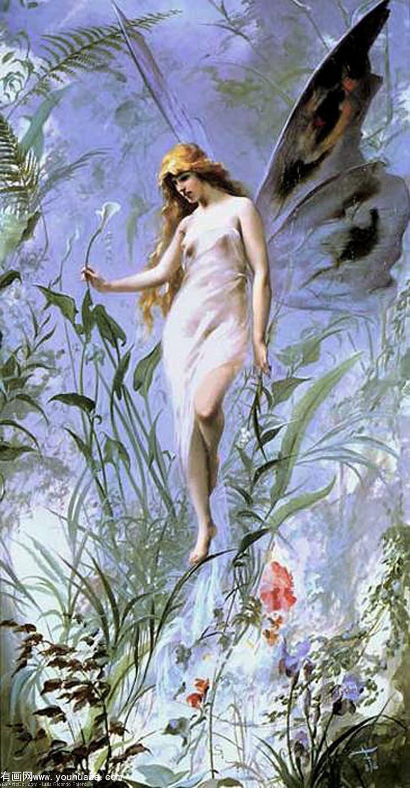 WikiOO.org - Encyclopedia of Fine Arts - Maľba, Artwork Luis Ricardo Falero - Lily fairy