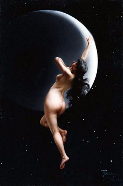 Wikioo.org - The Encyclopedia of Fine Arts - Painting, Artwork by Luis Ricardo Falero - Moon nymph