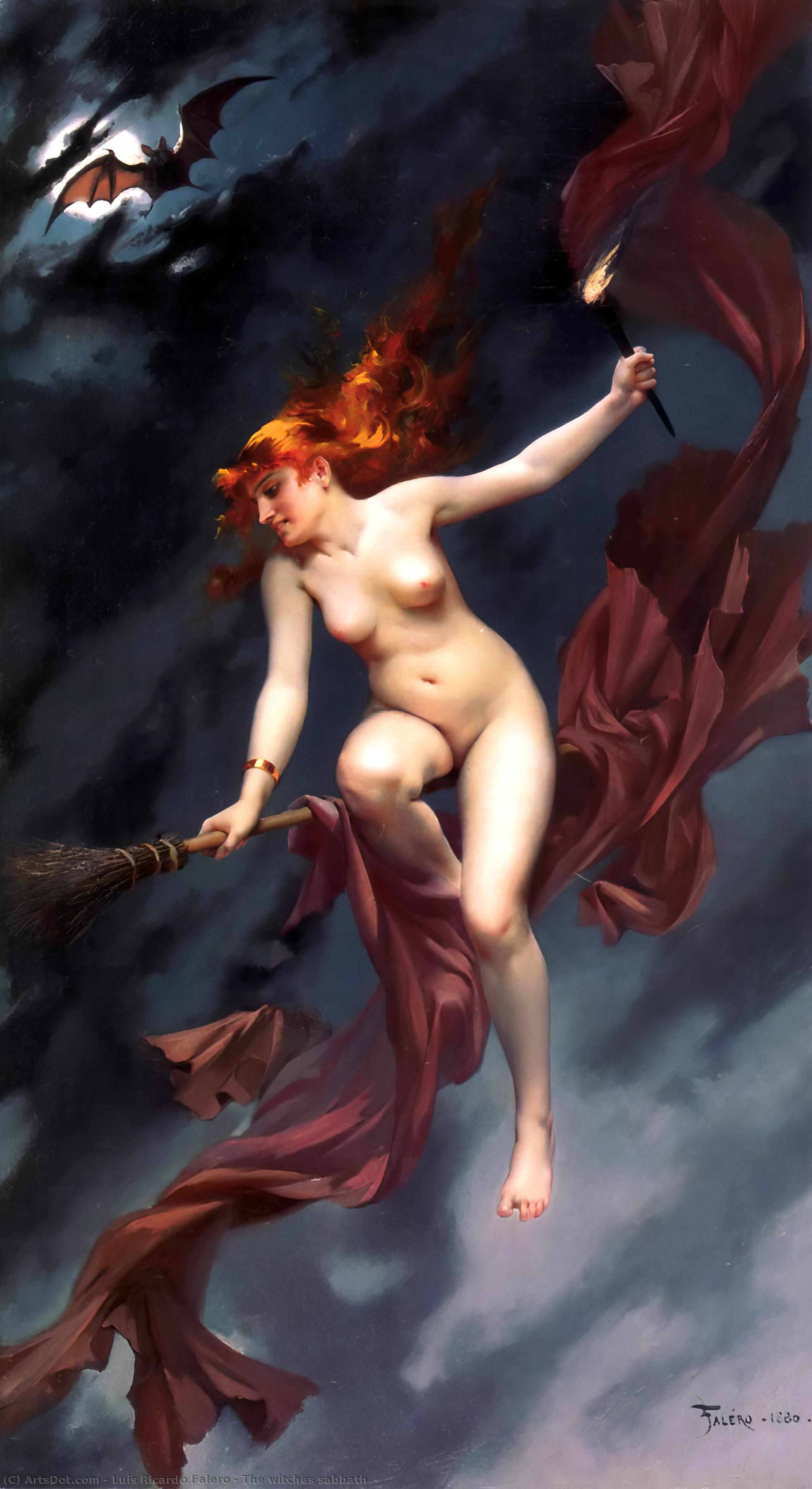 WikiOO.org - Enciklopedija dailės - Tapyba, meno kuriniai Luis Ricardo Falero - The witches sabbath
