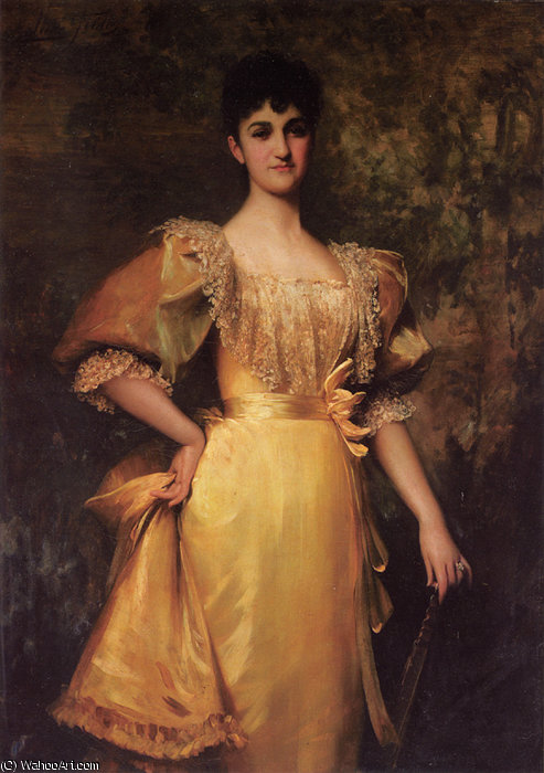 WikiOO.org - Encyclopedia of Fine Arts - Malba, Artwork Samuel Luke Fildes - Mrs pantia ralli