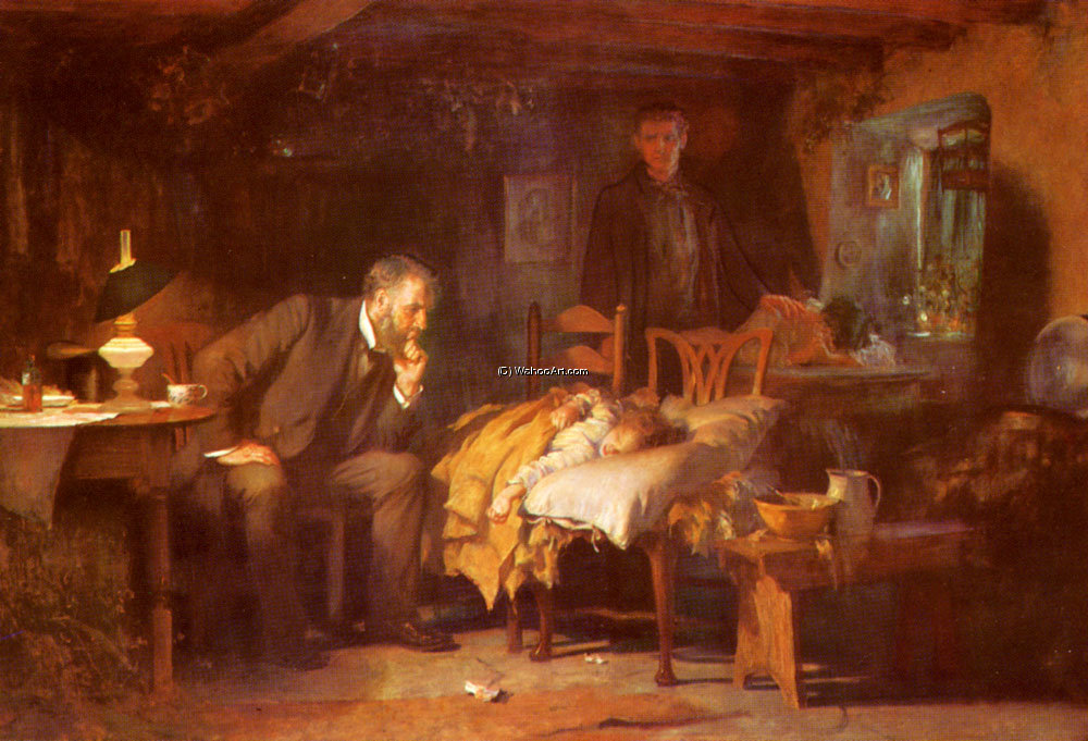 Wikioo.org – L'Enciclopedia delle Belle Arti - Pittura, Opere di Samuel Luke Fildes - Sir luke il medico