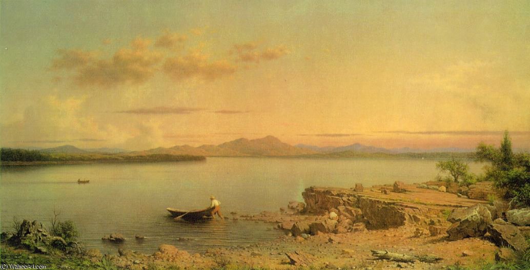 Wikioo.org - The Encyclopedia of Fine Arts - Painting, Artwork by Martin Johnson Heade - Lake George ATC