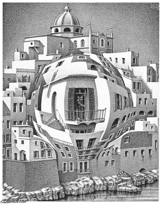 WikiOO.org - אנציקלופדיה לאמנויות יפות - ציור, יצירות אמנות Maurits Cornelis Escher - Balcony