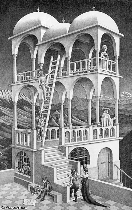 Wikioo.org – L'Enciclopedia delle Belle Arti - Pittura, Opere di Maurits Cornelis Escher - Belvedere