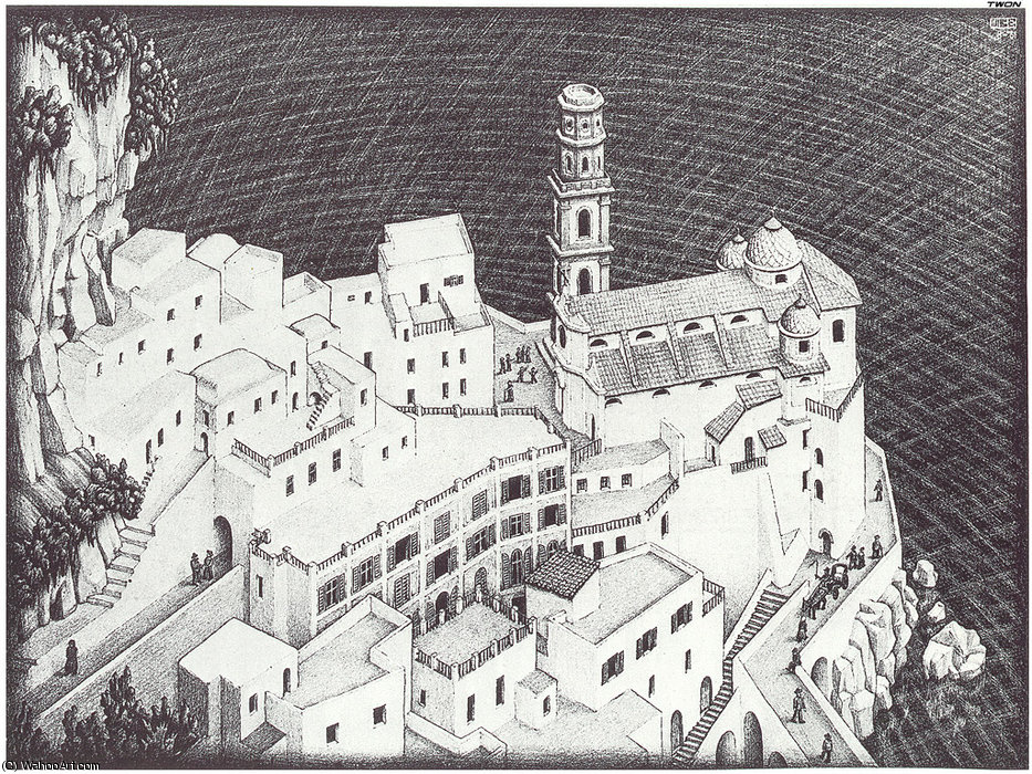 Wikioo.org - สารานุกรมวิจิตรศิลป์ - จิตรกรรม Maurits Cornelis Escher - Coast of Amalfi