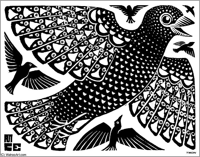 Wikioo.org - Die Enzyklopädie bildender Kunst - Malerei, Kunstwerk von Maurits Cornelis Escher - Birds