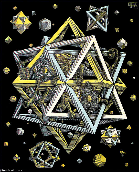 Wikioo.org - สารานุกรมวิจิตรศิลป์ - จิตรกรรม Maurits Cornelis Escher - Stars