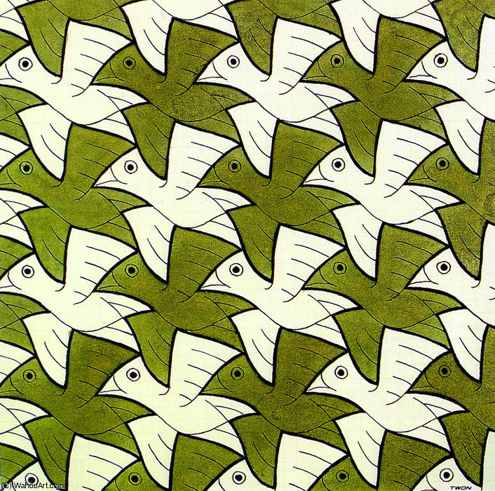 WikiOO.org – 美術百科全書 - 繪畫，作品 Maurits Cornelis Escher - 水彩106鸟