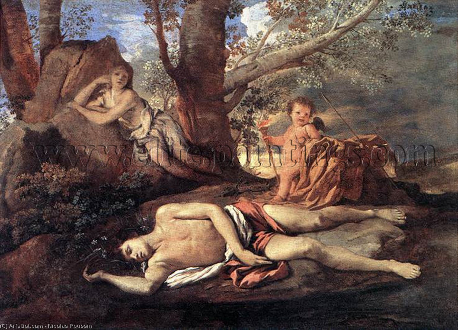 WikiOO.org – 美術百科全書 - 繪畫，作品 Nicolas Poussin - 回声 水仙