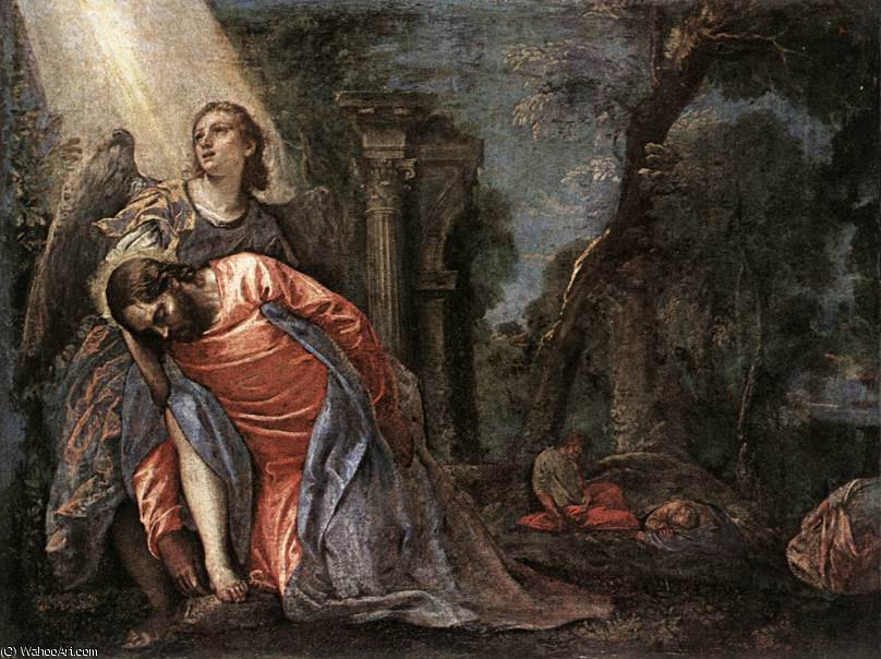 Wikioo.org - The Encyclopedia of Fine Arts - Painting, Artwork by Paolo Veronese - Christ in the Garden Supported by an Angel