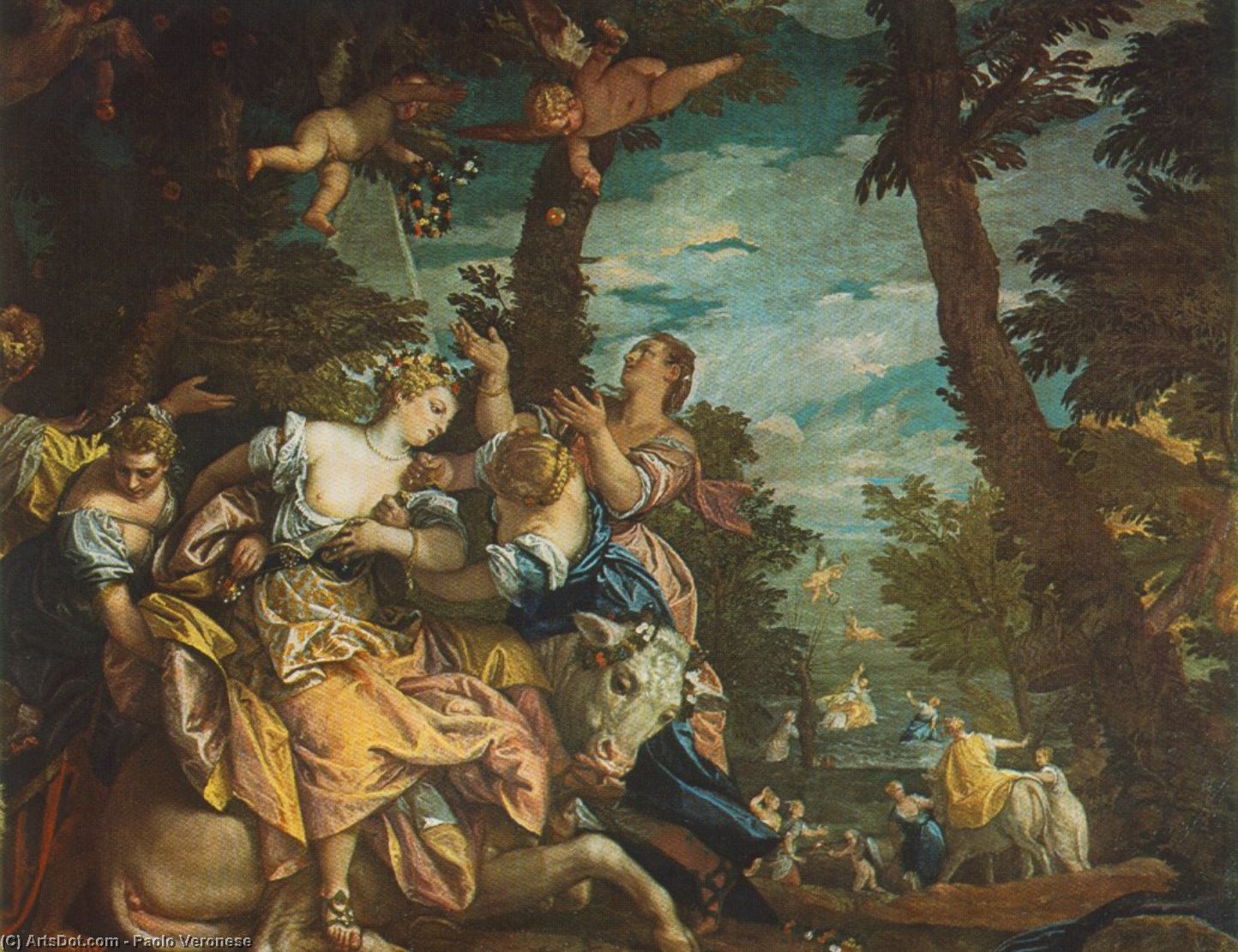 Wikioo.org - The Encyclopedia of Fine Arts - Painting, Artwork by Paolo Veronese - The Rape of Europe
