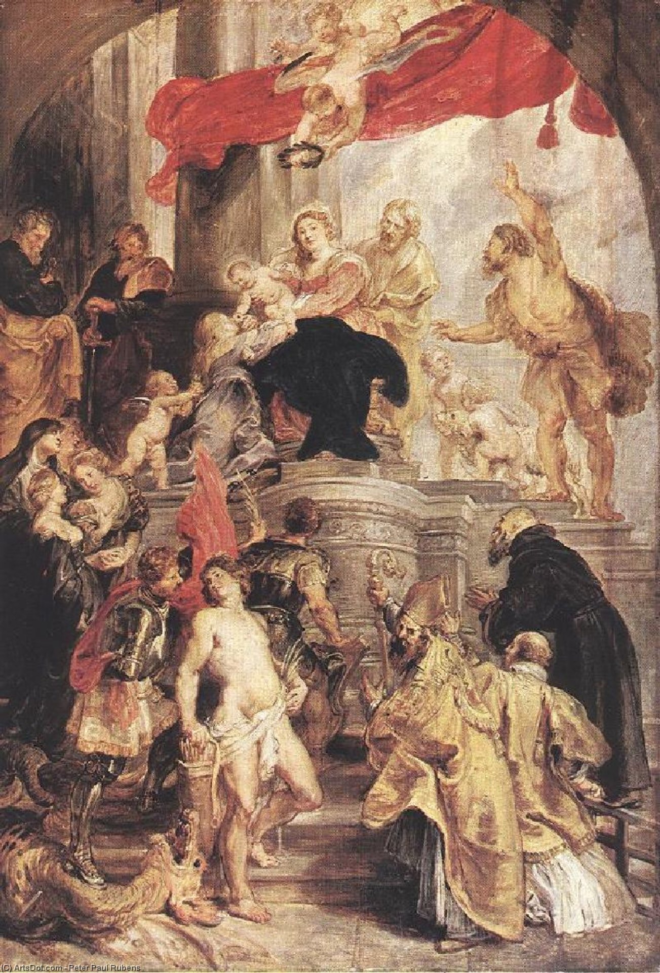 WikiOO.org - Encyclopedia of Fine Arts - Maleri, Artwork Peter Paul Rubens - Bethrotal of St Catherine (sketch)