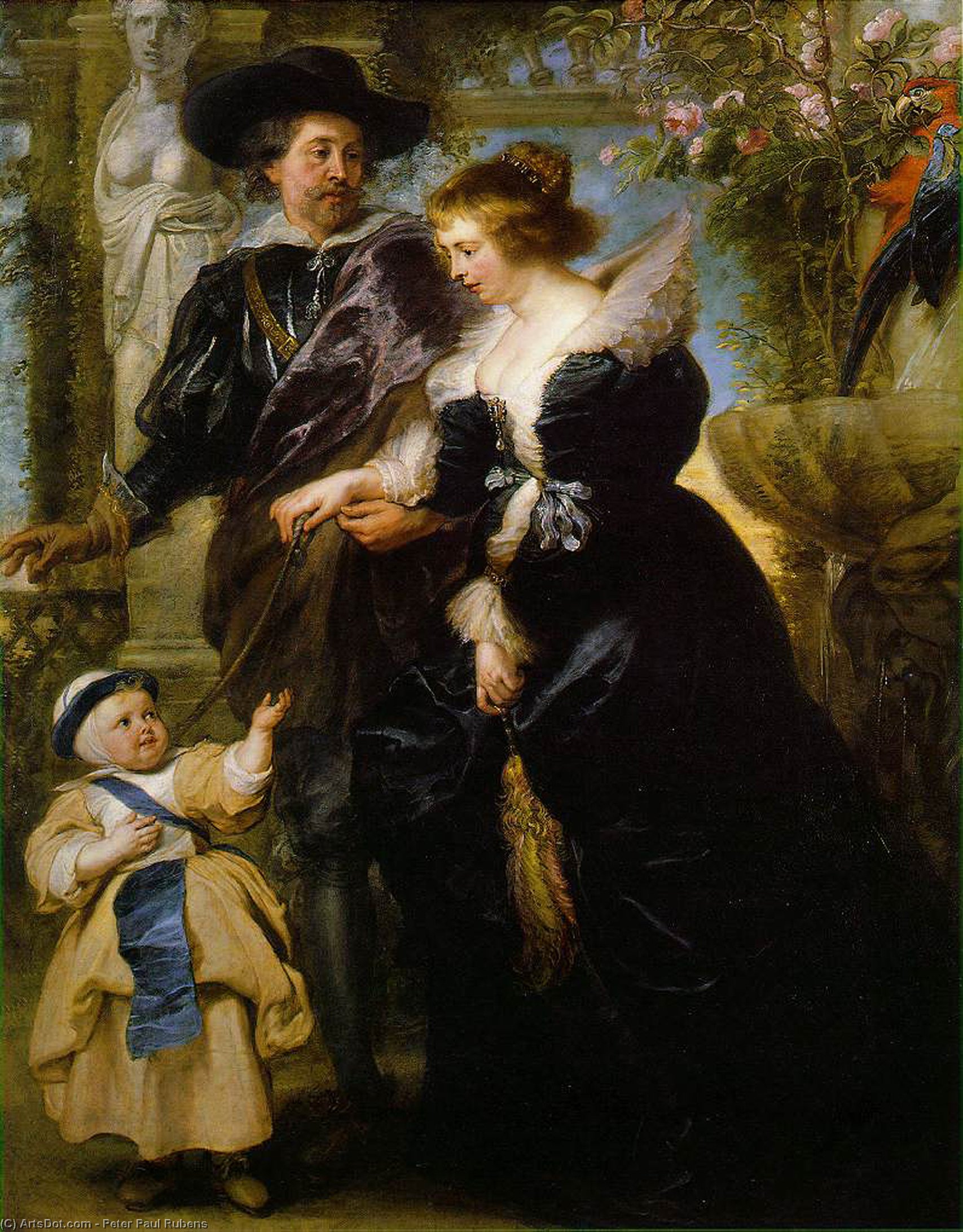 Wikioo.org - The Encyclopedia of Fine Arts - Painting, Artwork by Peter Paul Rubens - his wife Helena Fourment and their son Peter Paul