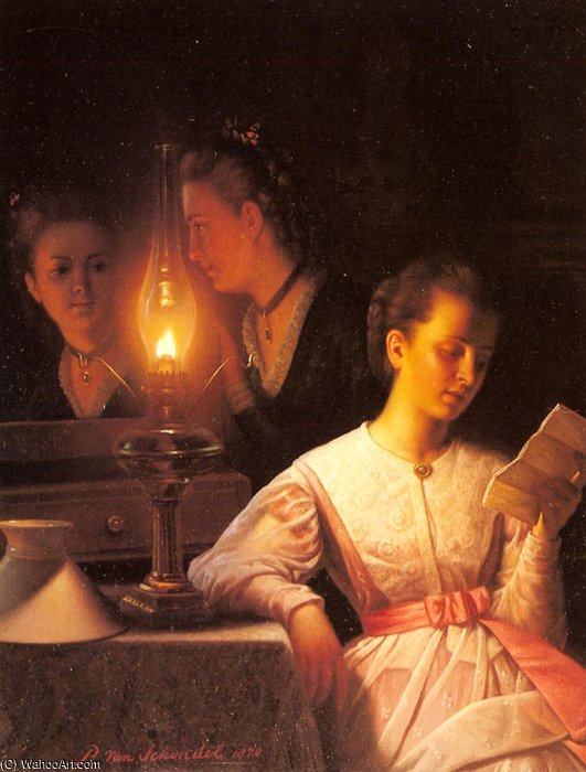 Wikioo.org - The Encyclopedia of Fine Arts - Painting, Artwork by Petrus Van Schendel - The letter