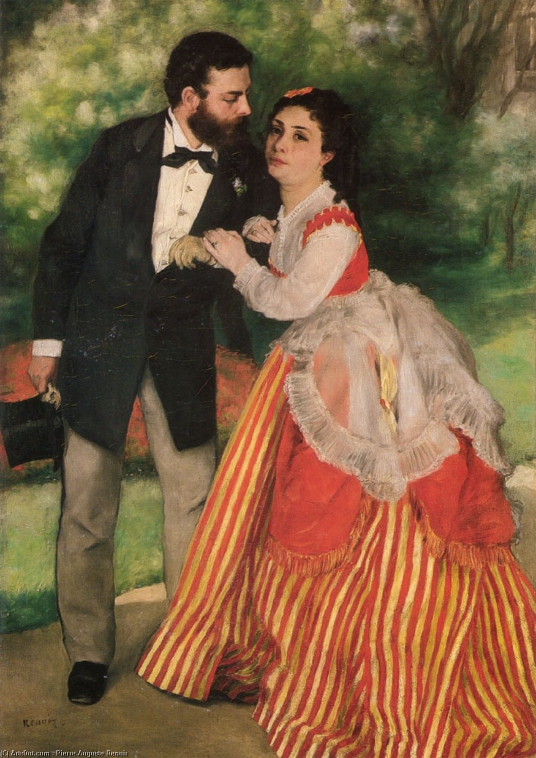 WikiOO.org - Enciklopedija dailės - Tapyba, meno kuriniai Pierre-Auguste Renoir - Portrait of Alfred and Marie Sisley