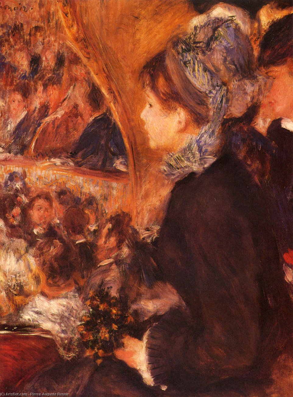 Wikioo.org - Die Enzyklopädie bildender Kunst - Malerei, Kunstwerk von Pierre-Auguste Renoir - bei dem theater