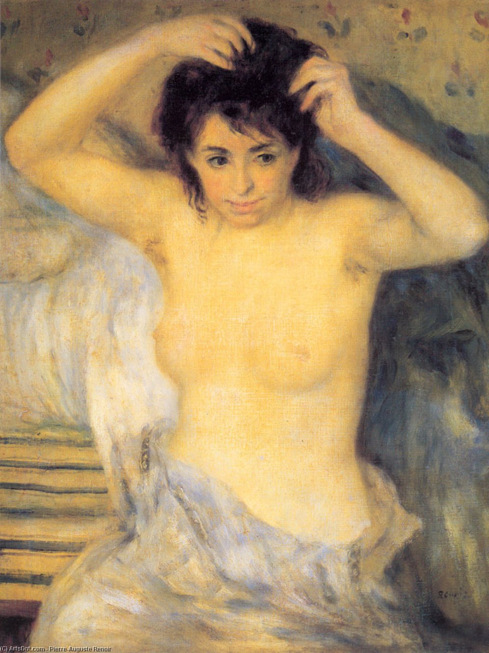 Wikioo.org - The Encyclopedia of Fine Arts - Painting, Artwork by Pierre-Auguste Renoir - Torso Before the Bath The Toilette