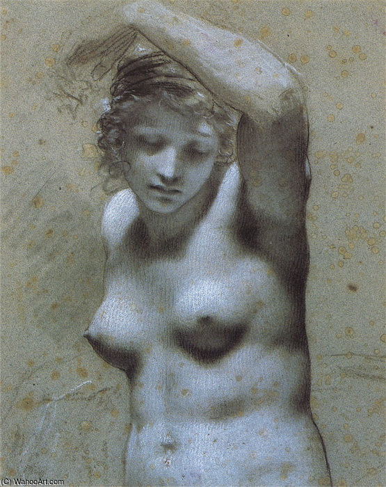 WikiOO.org - Encyclopedia of Fine Arts - Maleri, Artwork Pierre-Paul Prud'hon - Femme nue en buste