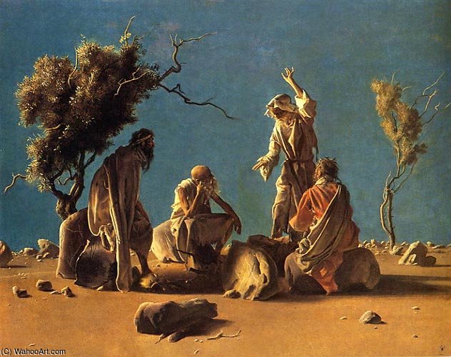 Wikioo.org - The Encyclopedia of Fine Arts - Painting, Artwork by Pietro Annigoni - Anacoreti nel Deserto