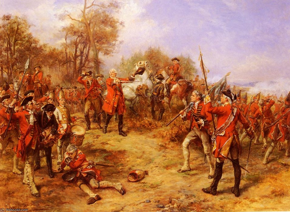 WikiOO.org - Enciclopédia das Belas Artes - Pintura, Arte por Robert Alexander Hillingford - George II At The Battle Of Dettingen