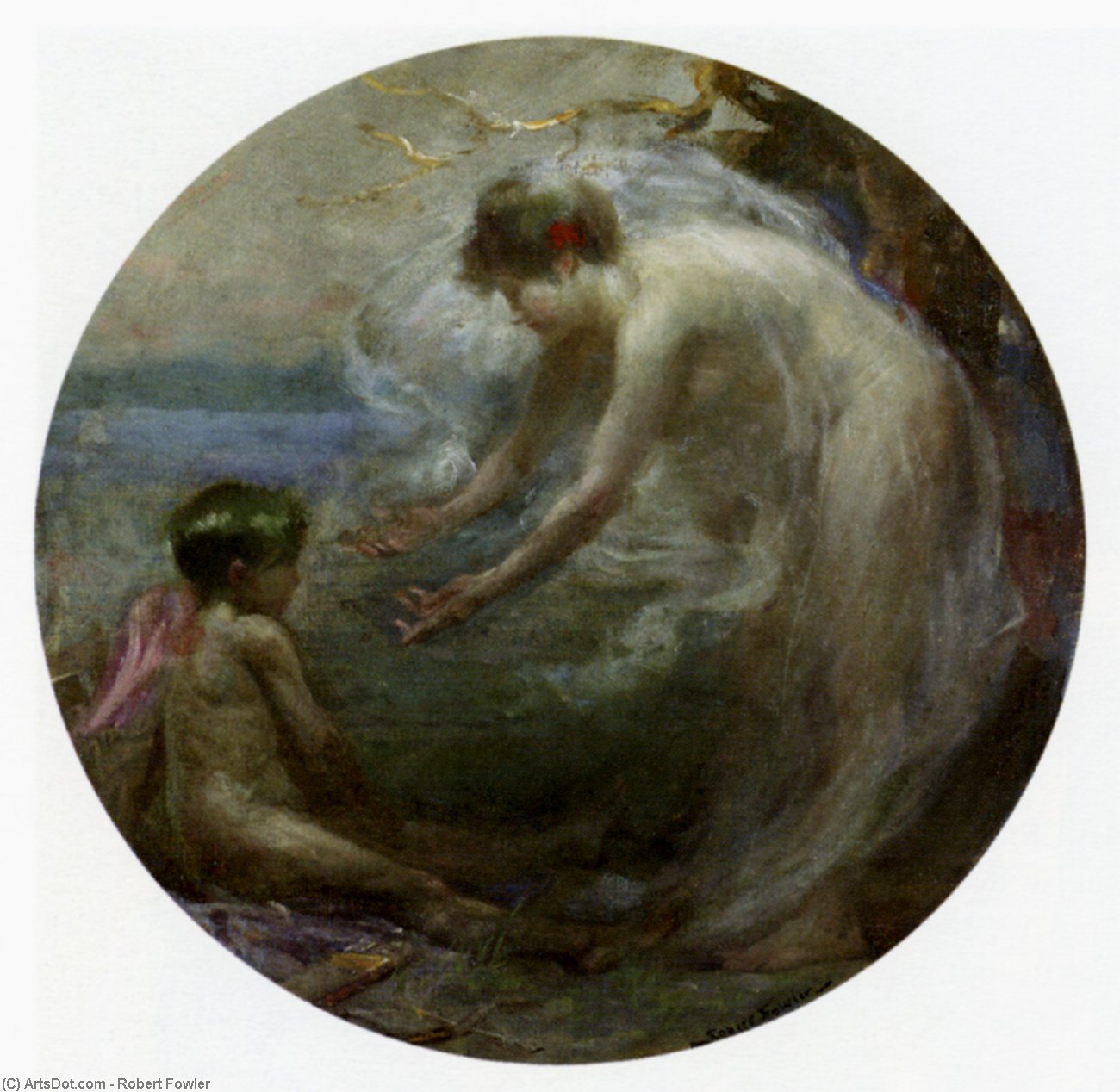 Wikioo.org – La Enciclopedia de las Bellas Artes - Pintura, Obras de arte de Robert Fowler - Venus y cupido