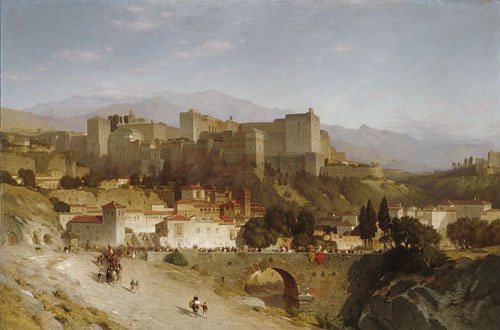 Wikioo.org – La Enciclopedia de las Bellas Artes - Pintura, Obras de arte de Samuel Colman - El cerro de la Alhambra de Granada