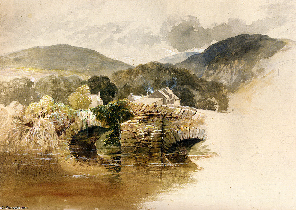 Wikioo.org - The Encyclopedia of Fine Arts - Painting, Artwork by Samuel Palmer - Beddgelert Bridge North wales