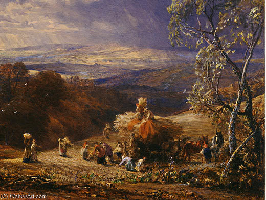 Wikioo.org - The Encyclopedia of Fine Arts - Painting, Artwork by Samuel Palmer - Harvesting detail