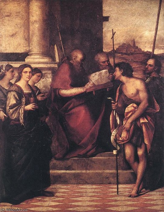 Wikioo.org - The Encyclopedia of Fine Arts - Painting, Artwork by Sebastiano Del Piombo - San Giovanni Crisostomo and Saints