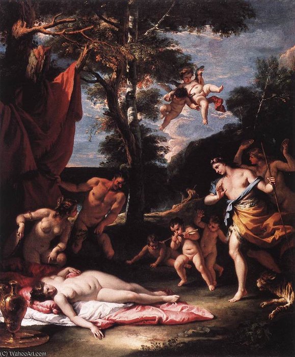 Wikioo.org - The Encyclopedia of Fine Arts - Painting, Artwork by Sebastiano Ricci - The meeting of bacchus and adriadne