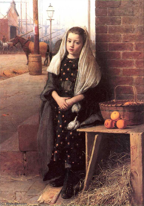 WikiOO.org - Encyclopedia of Fine Arts - Maalaus, taideteos Seymour Joseph Guy - The little orange girl