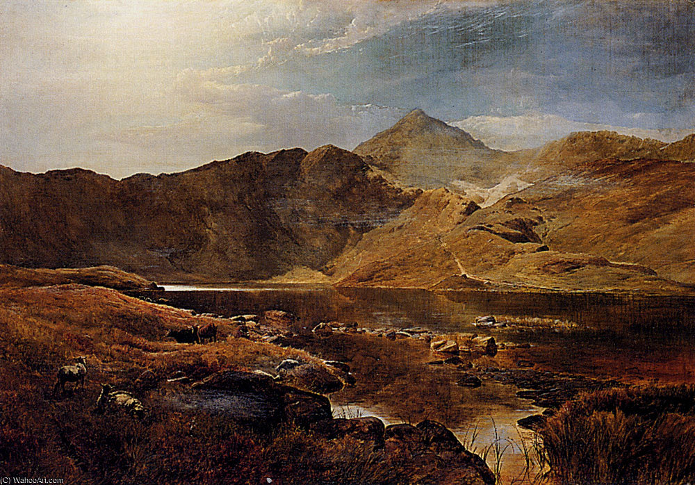 WikiOO.org – 美術百科全書 - 繪畫，作品 Sidney Richard Percy - 威廉姆斯 牛羊在一个苏格兰高地景观