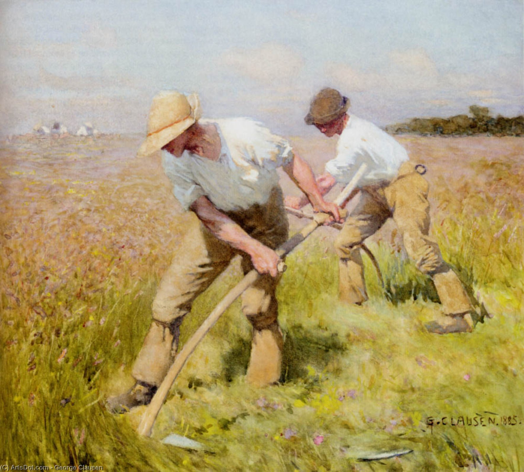Wikioo.org - The Encyclopedia of Fine Arts - Painting, Artwork by George Clausen - the mowers