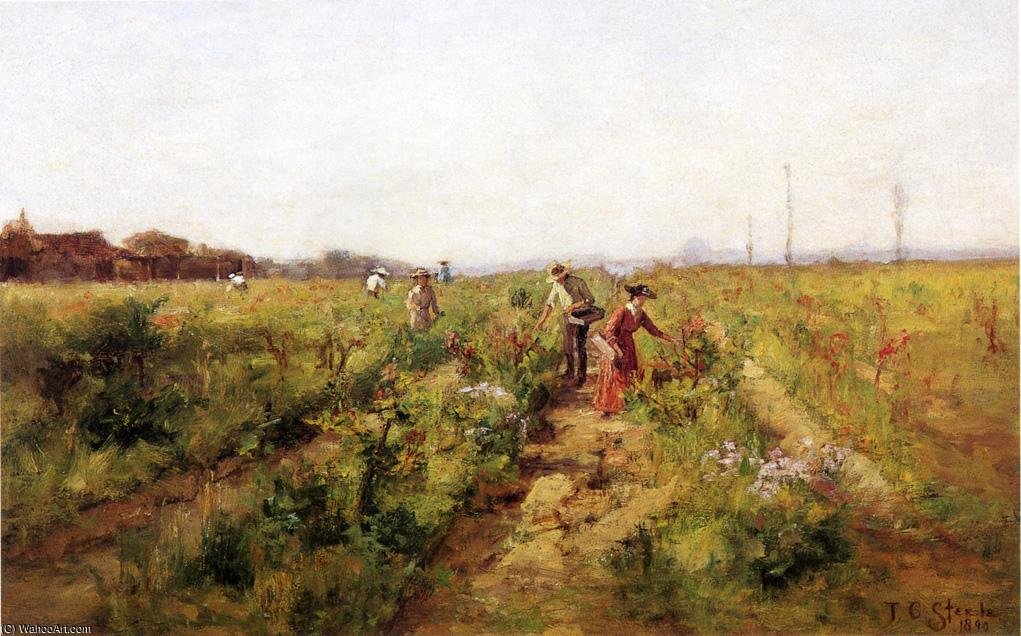 Wikioo.org - The Encyclopedia of Fine Arts - Painting, Artwork by Theodore Clement Steele - In the Berry Field )
