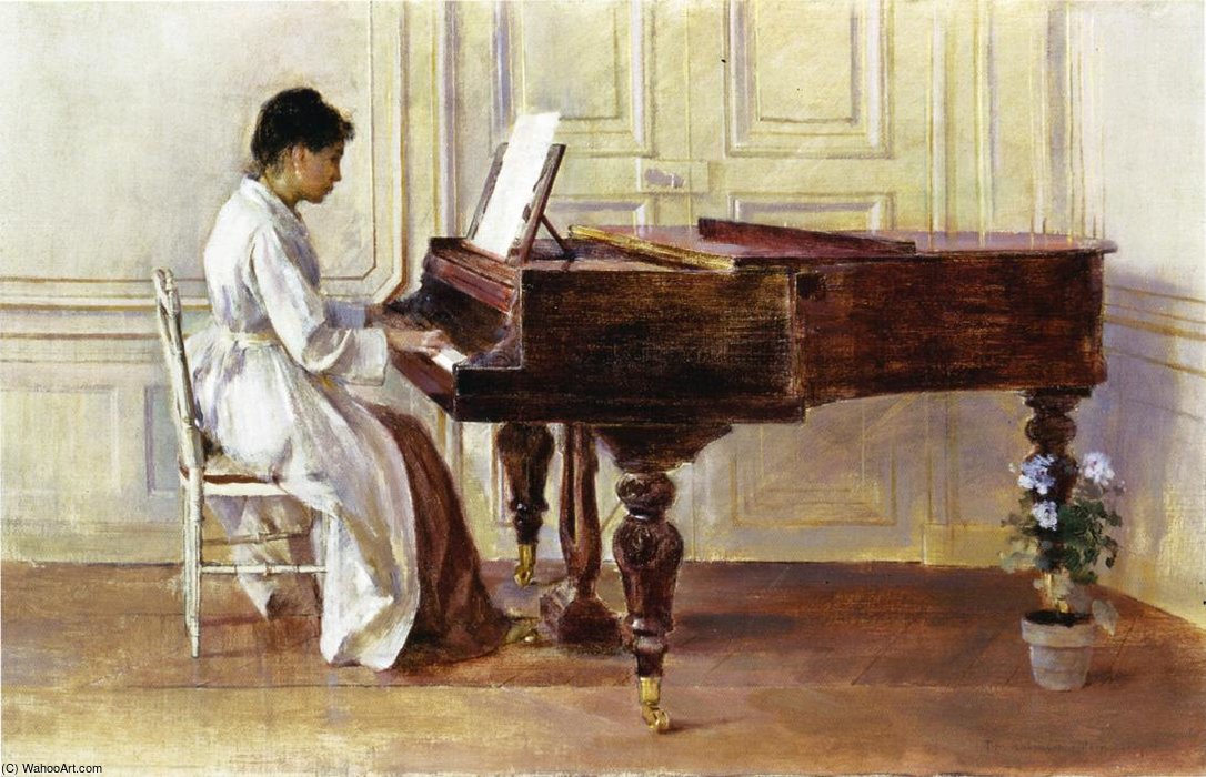Wikioo.org - The Encyclopedia of Fine Arts - Painting, Artwork by Theodore Robinson - At the Piano
