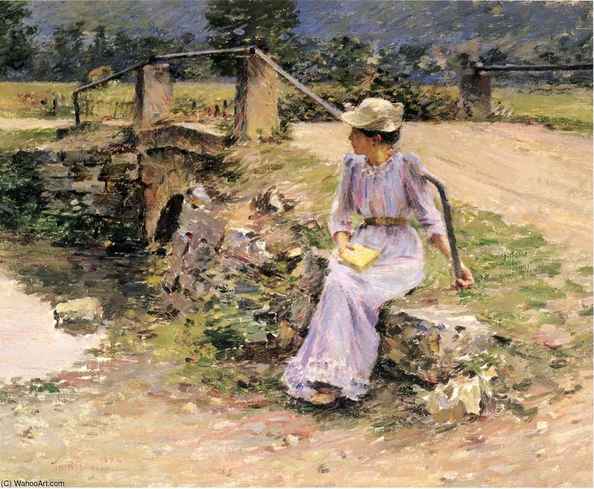 Wikioo.org - The Encyclopedia of Fine Arts - Painting, Artwork by Theodore Robinson - La Debacle aka Marie at the Little Bridge