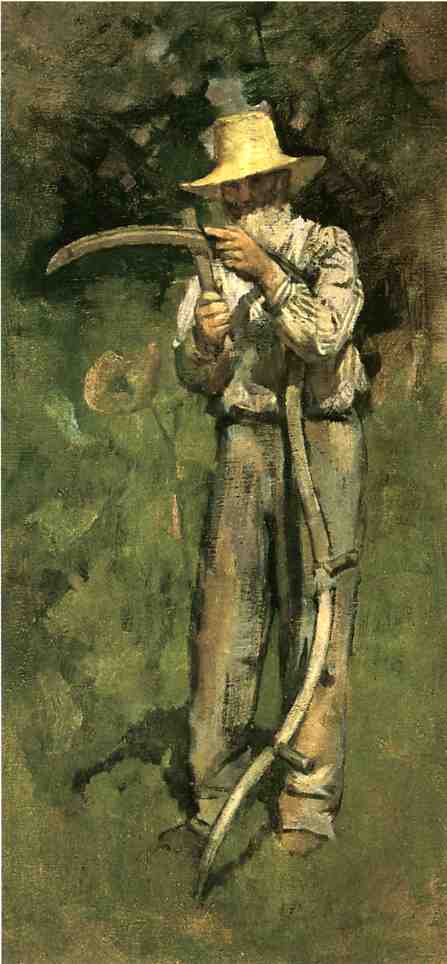 WikiOO.org - אנציקלופדיה לאמנויות יפות - ציור, יצירות אמנות Theodore Robinson - Man with Scythe