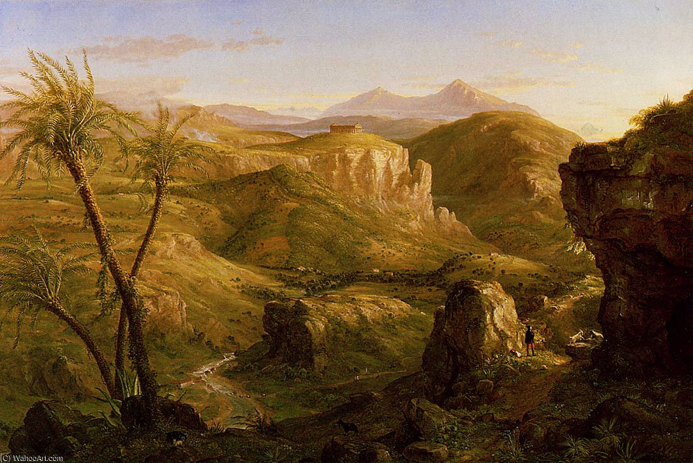 Wikioo.org - The Encyclopedia of Fine Arts - Painting, Artwork by Thomas Cole - The Vale and Temple of Segesta Sicily
