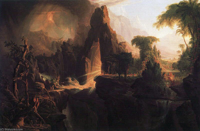 Wikioo.org - The Encyclopedia of Fine Arts - Painting, Artwork by Thomas Cole - Expulsion from the Garden of Eden