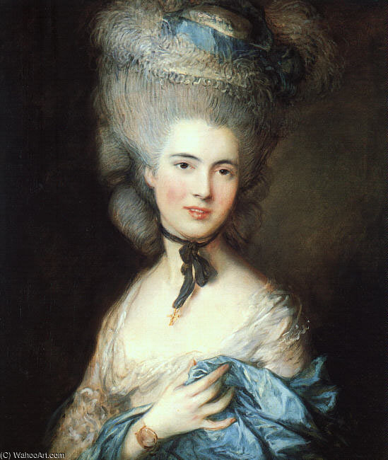Wikioo.org - The Encyclopedia of Fine Arts - Painting, Artwork by Thomas Gainsborough - Portrait of a lady in blue