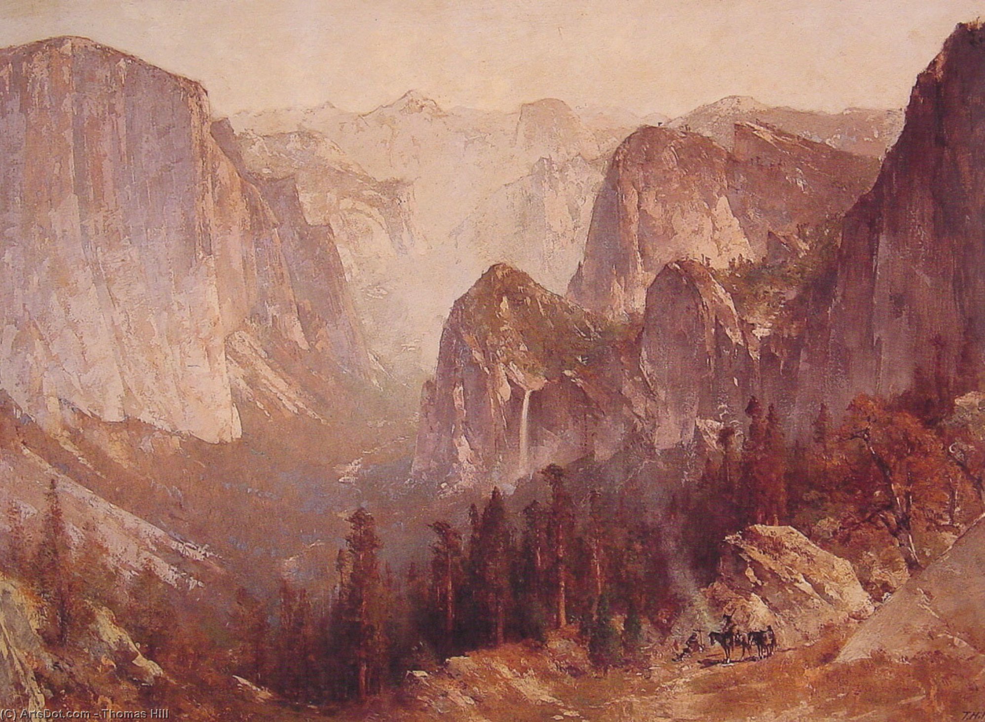 Wikioo.org – La Enciclopedia de las Bellas Artes - Pintura, Obras de arte de Thomas Hill - campamento rodeado  apropósito  montañas
