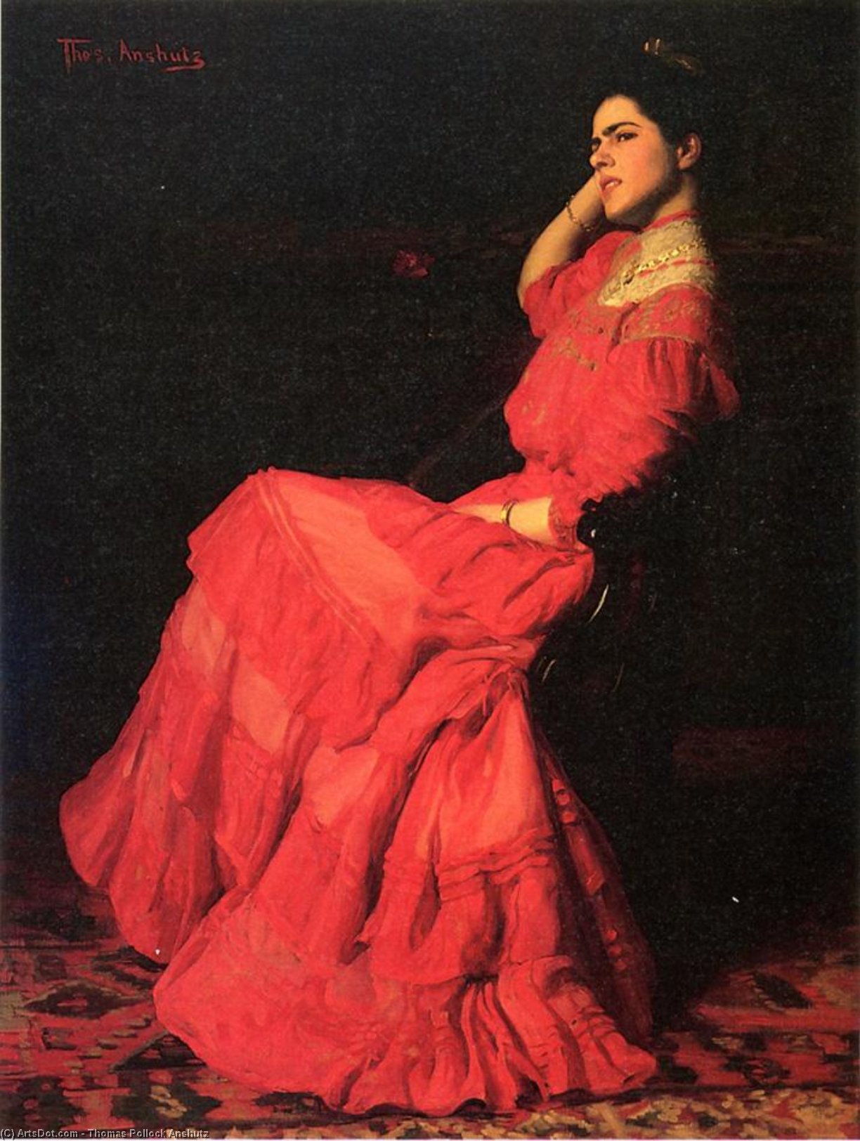 WikiOO.org - אנציקלופדיה לאמנויות יפות - ציור, יצירות אמנות Thomas Pollock Anshutz - a rose