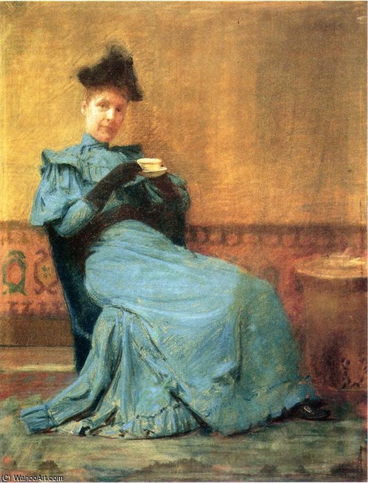 Wikioo.org - The Encyclopedia of Fine Arts - Painting, Artwork by Thomas Pollock Anshutz - Portrait of Mrs. Anschutz