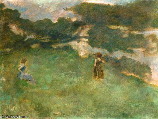 Wikioo.org - The Encyclopedia of Fine Arts - Painting, Artwork by Thomas Wilmer Dewing - TheHermitThrush