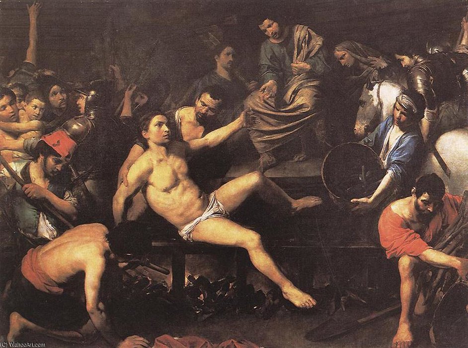 Wikioo.org - The Encyclopedia of Fine Arts - Painting, Artwork by Valentin De Boulogne - Martyyrdom of st lawrence